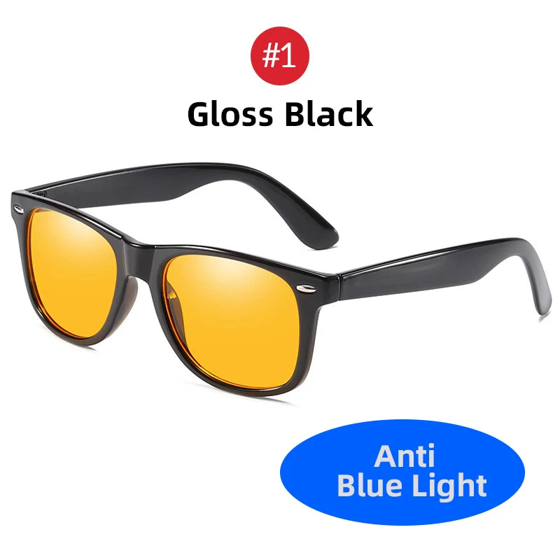 VIVIBEE Classic Square Gaming Blue Light Blocking Glasses Men Yellow Women Office Anti Light Eyeglasses Computer Filter Goggles