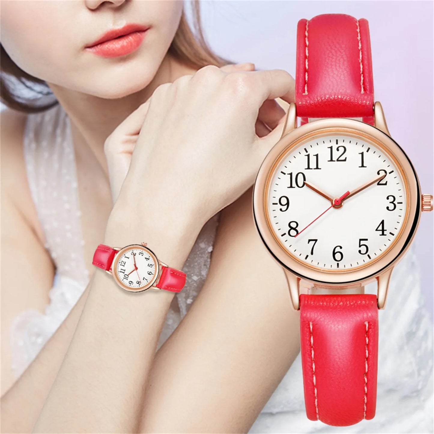 Japan Movement Women Quartz Fine Watch Easy To Read Arabic Numerals Simple-Dial часы женские наручные montre femme relojes para