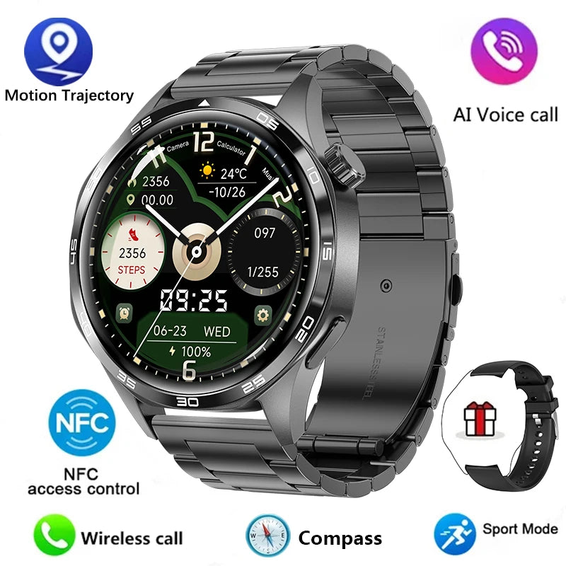 GT5 PRO Smart Watch Men Watch 5 Pro AMOLED HD Screen Bluetooth Call GPS Trajectory NFC Heart Rate Compass SmartWatches 2024 New