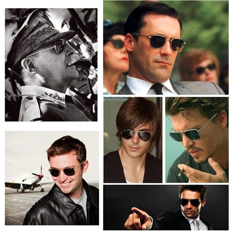 Fashion Classical Aviation Sunglasses Men AO Sun Glasses For Male American Army Military Optical Glass Lens Oculos