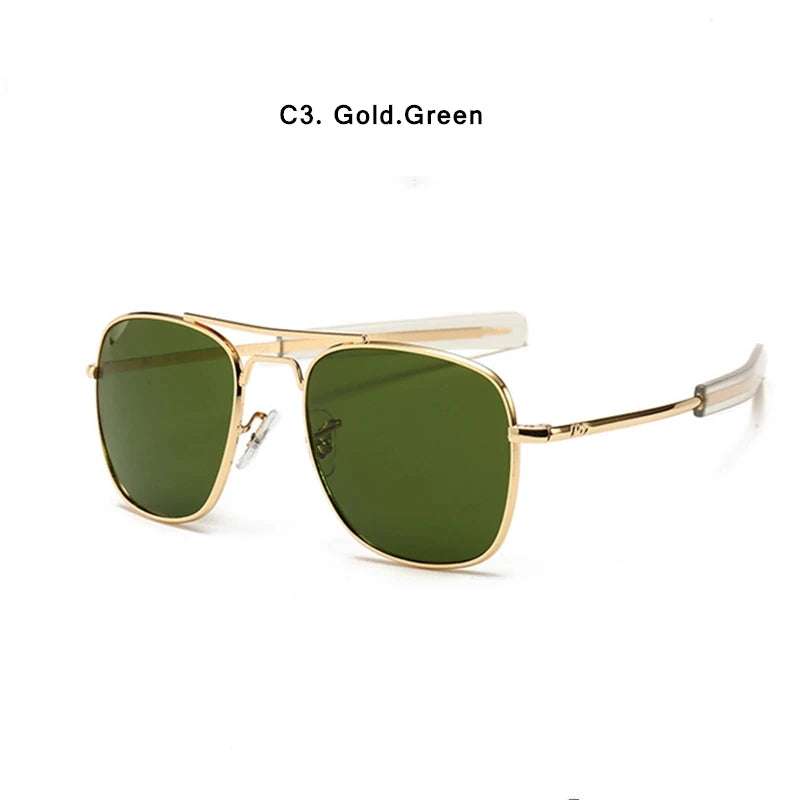 Fashion Classical Aviation Sunglasses Men AO Sun Glasses For Male American Army Military Optical Glass Lens Oculos