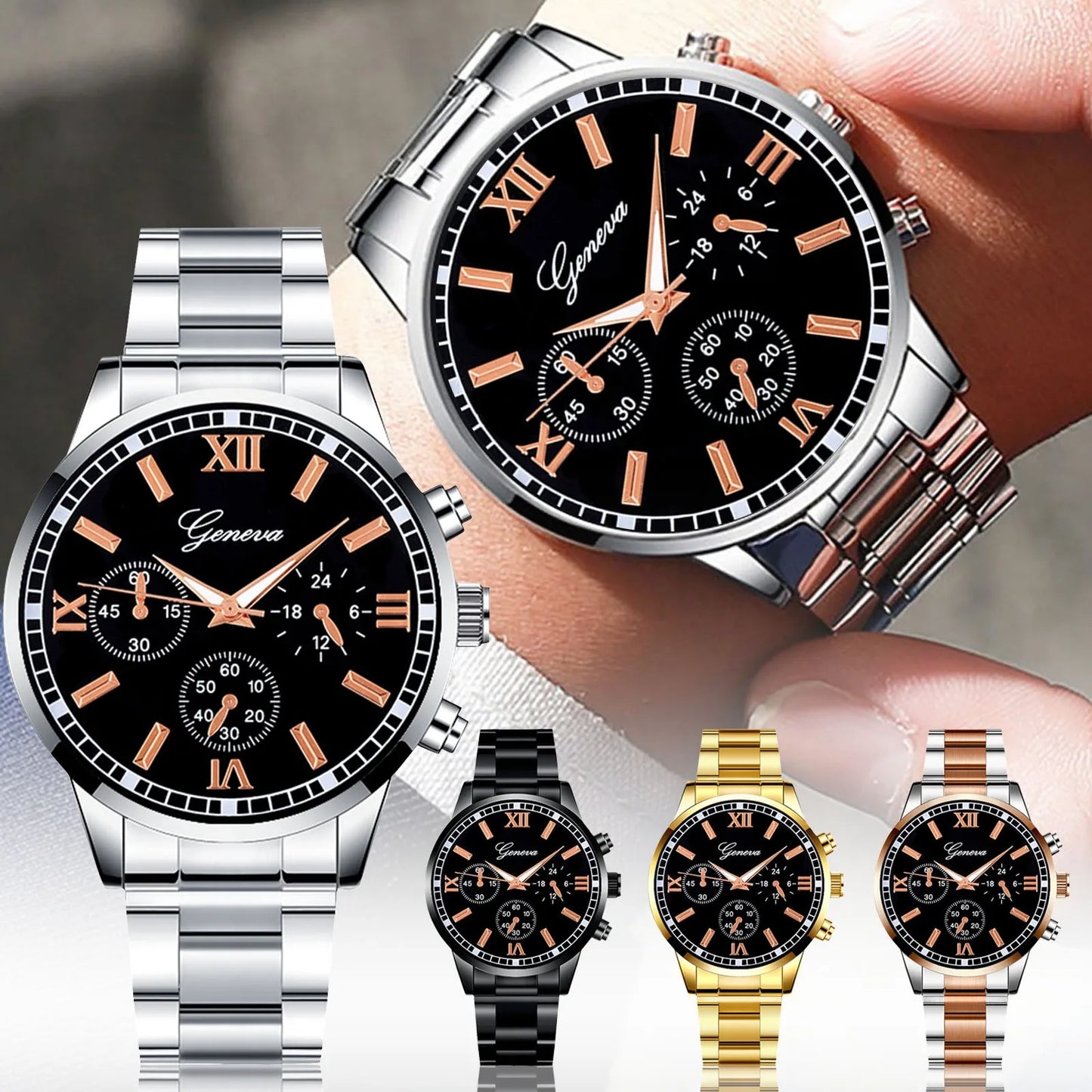 Watches For Men Luxury Original Classic Quartz Clock Chronograph Sports Date Waterproof Steel Band Wrist Men’s Watch