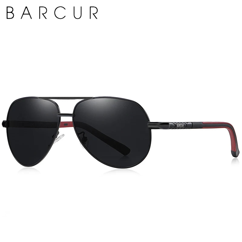 BARCUR Aluminum Vintage Men's Sunglasses Men Polarized Coating Classic Sun Glasses Women Shade Male Driving Accessories Eyewear